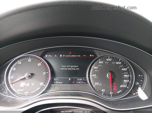 WUAW2AFC9GN903338 2016 AUDI RS7 Silver Widok tylnych siedzeń