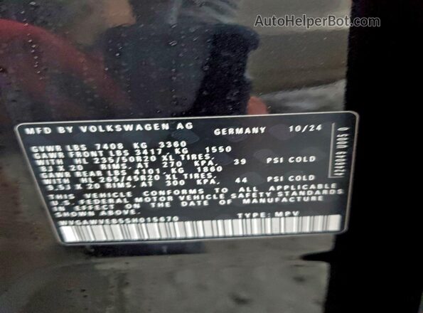 WVGAWVEB5SH015670 2025 VOLKSWAGEN ID Black Սալոնի 360 աստիճան տեսք