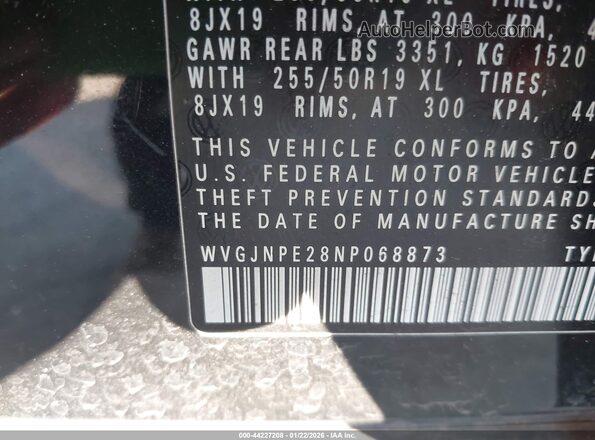 WVGJNPE28NP068873 2022 VOLKSWAGEN ID.4 Black Vista del compartimento del motor