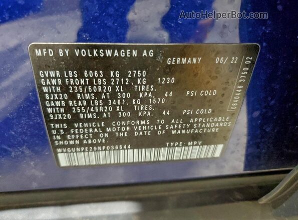 WVGUNPE29NP036544 2022 VOLKSWAGEN ID.4 Blue Vista interior de 360 grados
