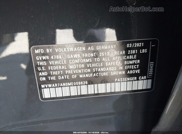 WVWAR7AN0ME009626 2021 VOLKSWAGEN ARTEON Черный Вид подкапотного пространства