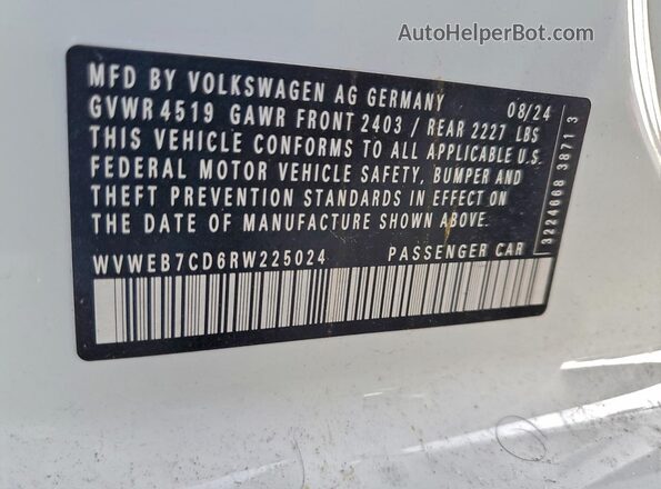 WVWEB7CD6RW225024 2024 VOLKSWAGEN GOLF Белый Вид подкапотного пространства