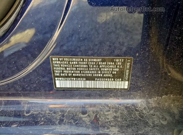 WVWRA7CD7PW145538 2023 VOLKSWAGEN GTI Blue Widok komory silnika