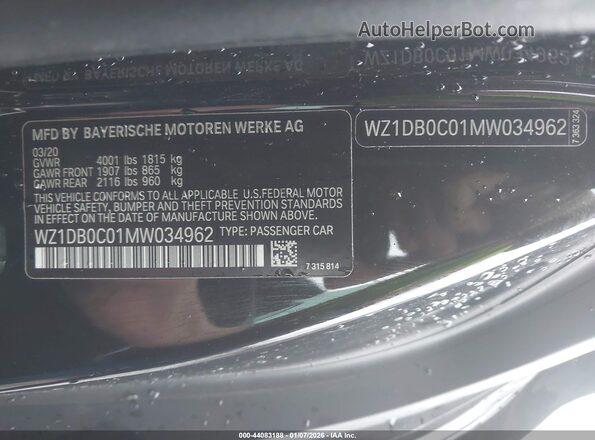 WZ1DB0C01MW034962 2021 TOYOTA GR SUPRA Black Widok komory silnika