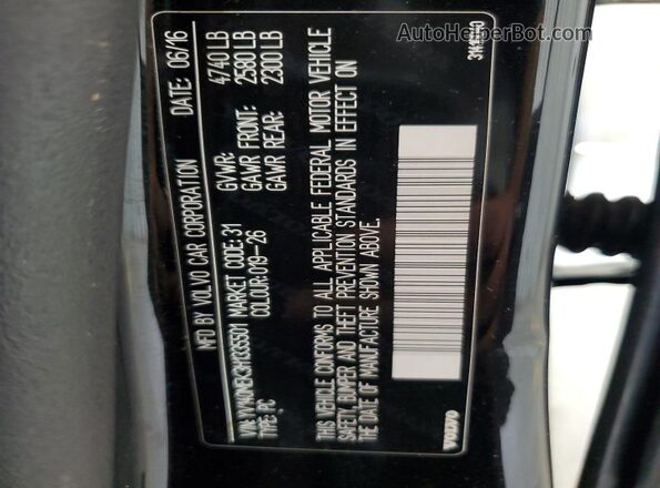 YV140MEK3H1335501 2017 VOLVO V60 Black VIN sticker view