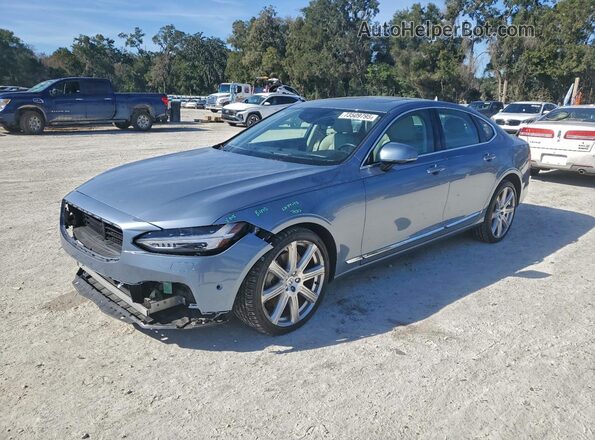 YV1A22ML7H1001287 2017 VOLVO S90 Синий Передняя левая четверть