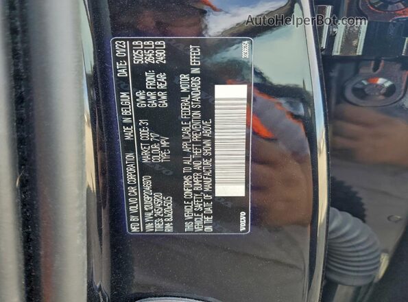 YV4L12UX9P2046970 2023 VOLVO XC40 Black Вид наклейки з VIN-кодом