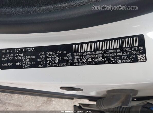 ZACNDFAN7P3A01827 2023 DODGE OTHER Белый Вид подкапотного пространства