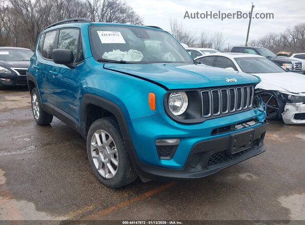 ZACNJDA12NPP01011 2022 JEEP RENEGADE Бирюзовый Передняя правая четверть