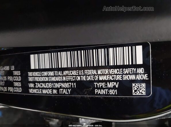 ZACNJDB13NPN86711 2022 JEEP RENEGADE Black Widok komory silnika