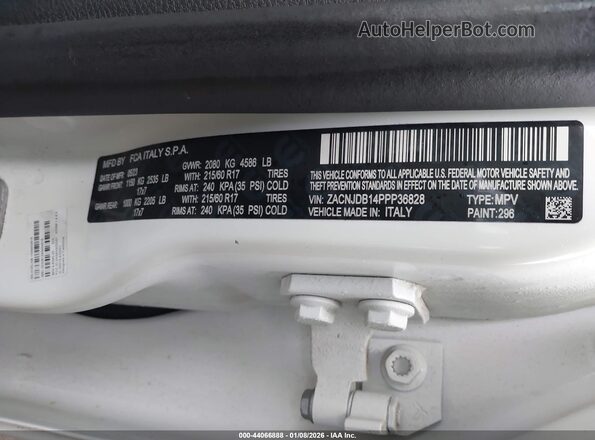 ZACNJDB14PPP36828 2023 JEEP RENEGADE White Engine compartment view