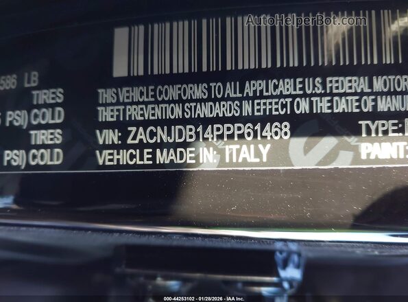 ZACNJDB14PPP61468 2023 JEEP RENEGADE Black ძრავის განყოფილების ხედი