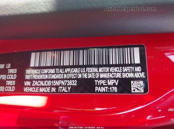 ZACNJDB15NPN73832 2022 JEEP RENEGADE Red Widok komory silnika