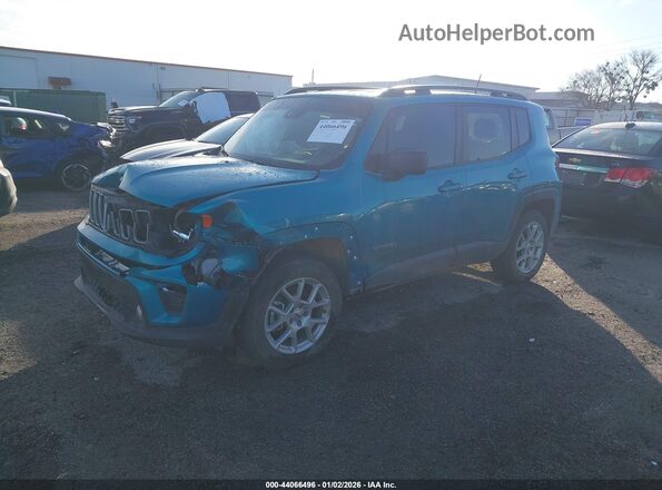ZACNJDB15NPN96494 2022 JEEP RENEGADE Бирюзовый Передняя левая четверть