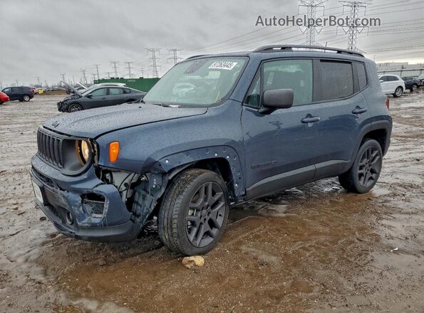 ZACNJDBB6MPM68997 2021 JEEP RENEGADE Blue Առջևի ձախ երեք քառորդ տեսարան