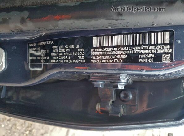 ZACNJDBB6MPM68997 2021 JEEP RENEGADE Blue Շարժիչի բաժամունքի տեսք