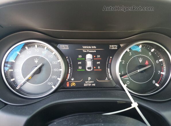 ZAM57YSMXPX414075 2023 MASERATI GHIBLI Черный Вид щитка приборов