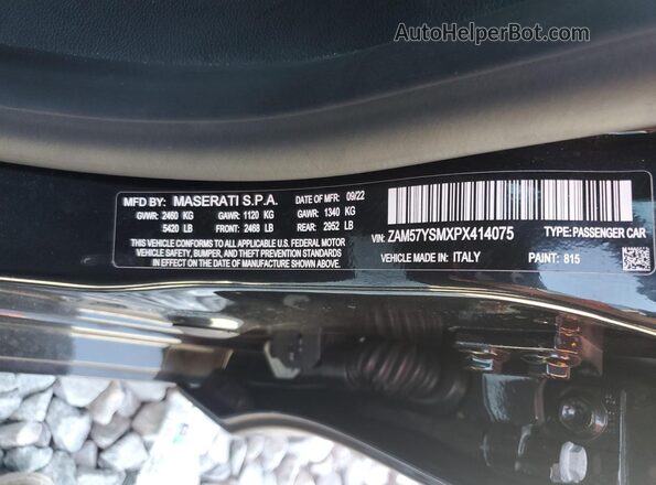 ZAM57YSMXPX414075 2023 MASERATI GHIBLI Черный Вид подкапотного пространства