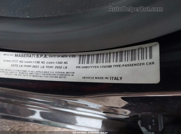 ZAM57YTS3L1350388 2020 MASERATI GHIBLI Black Widok komory silnika