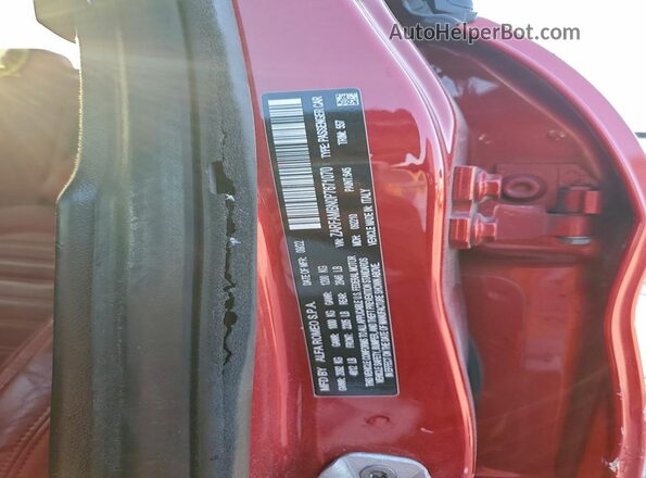 ZARFAMBN0P7671070 2023 ALFA ROMEO GIULIA Красный Вид наклейки с VIN-кодом