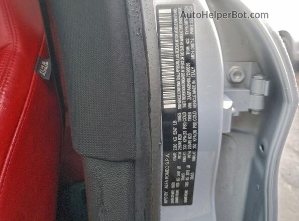 ZASPAKBN0L7C96639 2020 ALFA ROMEO STELVIO Серебряный Вид наклейки с VIN-кодом