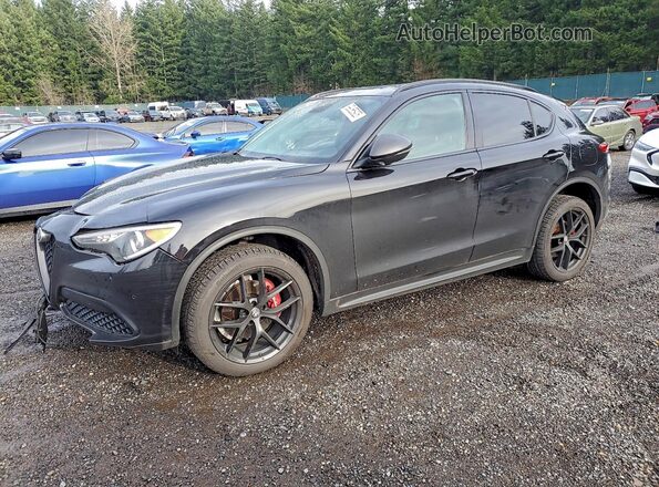 ZASPAKBNXK7C43073 2019 ALFA ROMEO STELVIO Черный Передняя левая четверть