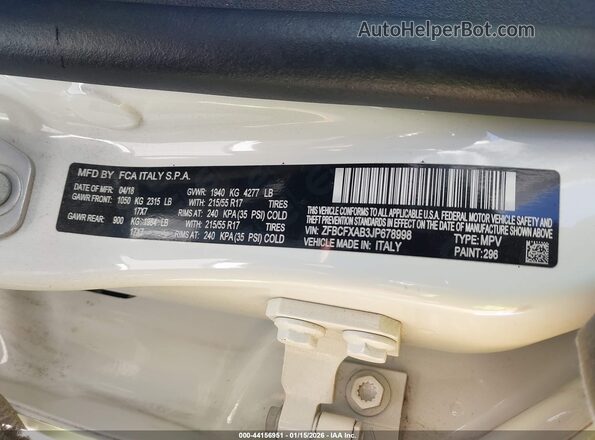 ZFBCFXAB3JP678998 2018 FIAT 500X Белый Вид подкапотного пространства