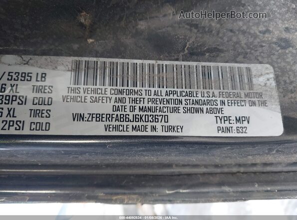 ZFBERFAB6J6K03670 2018 RAM PROMASTER CITY Black ძრავის განყოფილების ხედი