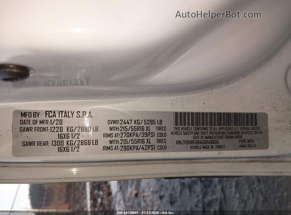 ZFBHRFAB4L6R46604 2020 RAM PROMASTER CITY Зеленый Вид подкапотного пространства