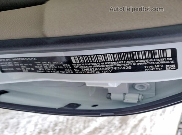 ZN682AVA8P7437426 2023 MASERATI GRECALE White Панорамний вид салону 360°