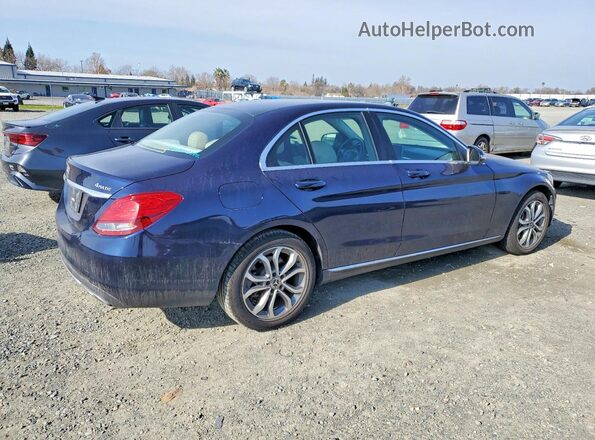 55SWF4KB3HU223918 2017 MERCEDES-BENZ C Blue Delantero derecho