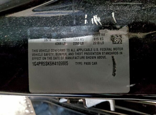 1G4PR5SK6H4109885 2017 BUICK VERANO Черный Панорамный вид салона 360°