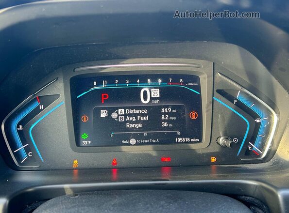 5FNRL6H71NB023976 2022 HONDA ODYSSEY White ხელსაწყოთა პანელის ხედი