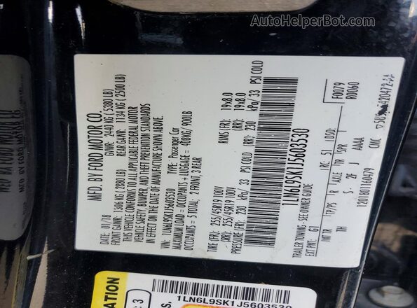 1LN6L9SK1J5603530 2018 LINCOLN CONTINENTA Черный Вид наклейки с VIN-кодом
