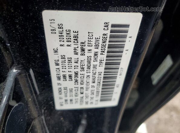 19UUB1F50GA000140 2016 ACURA TLX Black Widok komory silnika