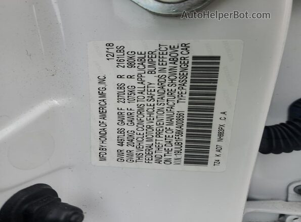 19UUB1F58KA008561 2019 ACURA TLX Белый Вид подкапотного пространства