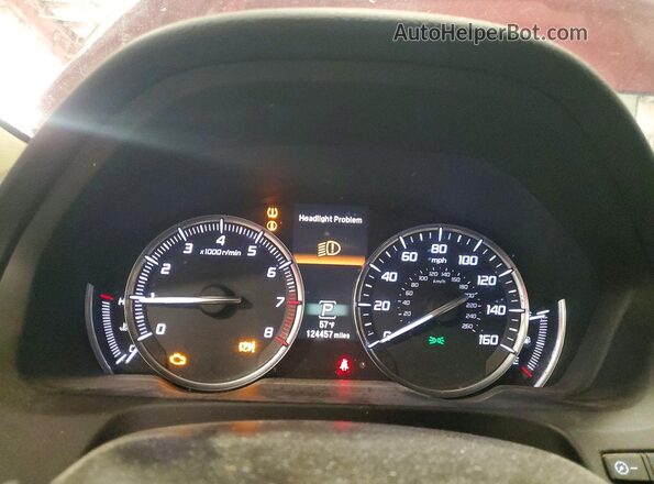 19UUB2F55GA005517 2016 ACURA TLX Red Widok zestawu wskaźników