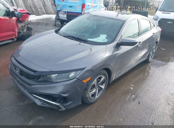 19XFC2F63KE005387 2019 HONDA CIVIC Gray წინა მარცხენა ხედი სამი მეოთხედიდან