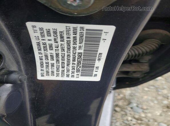 19XFC2F85KE204636 2019 HONDA CIVIC Gray Вид підкапотного простору