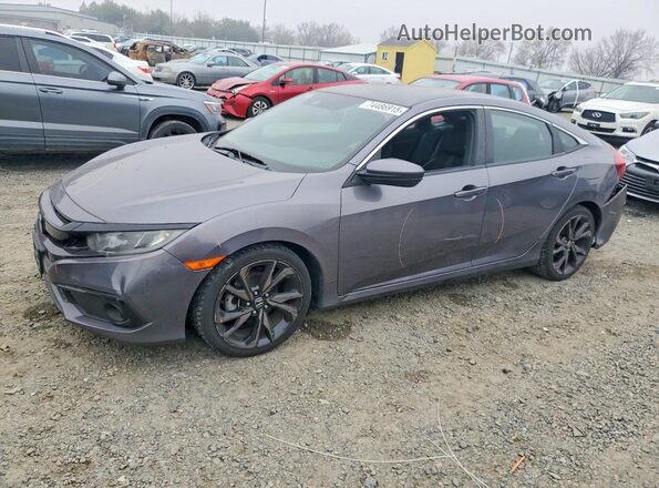19XFC2F85KE204636 2019 HONDA CIVIC Gray Передня ліва чверть
