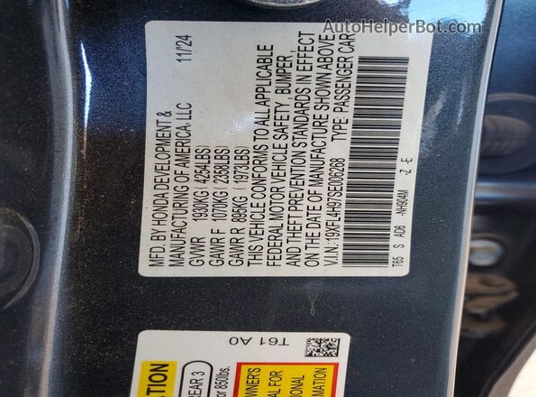 19XFL4H97SE006268 2025 HONDA CIVIC Двухцветный Вид подкапотного пространства