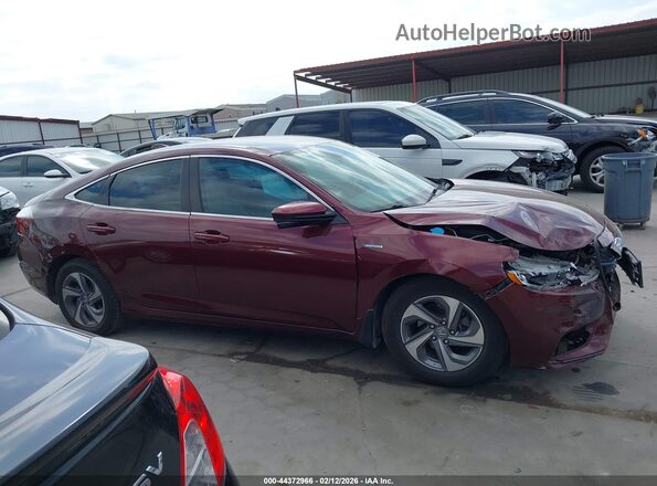 19XZE4F55LE000641 2020 HONDA INSIGHT Burgundy Widok wnętrza z tyłu