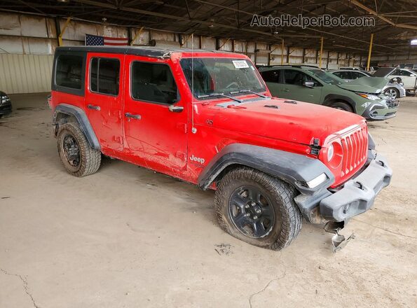 1C4HJXDN0JW295873 2018 JEEP WRANGLER Красный Передняя правая четверть