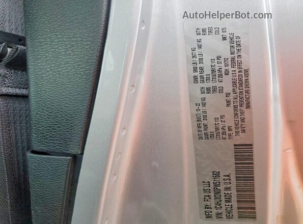1C4HJXDN0PW511682 2023 JEEP WRANGLER Silver VIN կոդի պիտակի տեսք