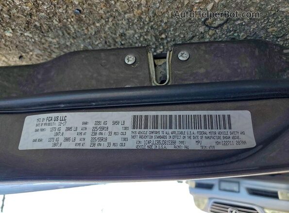 1C4PJLCB5JD615390 2018 JEEP CHEROKEE Черный Панорамный вид салона 360°