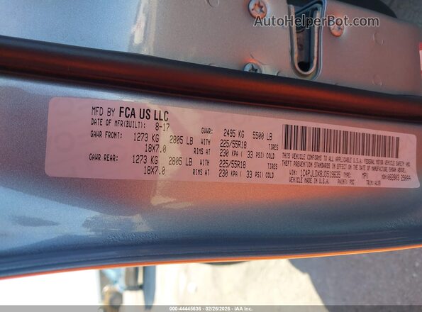 1C4PJLDX8JD519635 2018 JEEP CHEROKEE Серебряный Вид подкапотного пространства