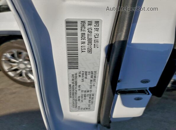 1C4PJLLB6MD112097 2021 JEEP CHEROKEE White Vista de la etiqueta del VIN