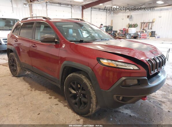 1C4PJMBB7HW632942 2017 JEEP CHEROKEE Красный Передняя правая четверть