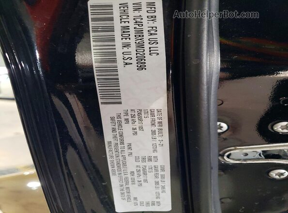 1C4PJMBX9MD206896 2021 JEEP CHEROKEE Black Widok naklejki z numerem VIN