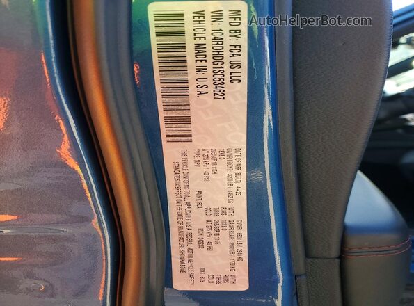 1C4RDHDG1SC534627 2025 DODGE DURANGO Синий Вид наклейки с VIN-кодом